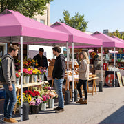 Costway - 10 x 10 Feet Outdoor Commercial Pop up Canopy Tent-Pink