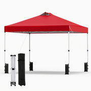 Costway - 10 x 10 Feet Outdoor Commercial Pop up Canopy Tent-Red