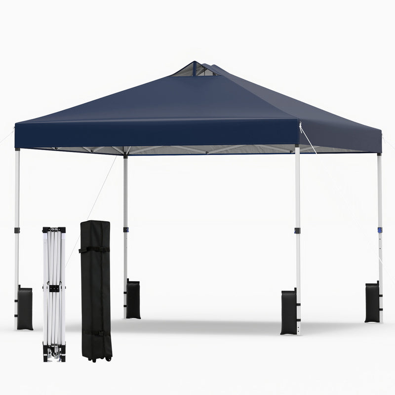 Costway - 10 x 10 Feet Outdoor Commercial Pop up Canopy Tent-Blue