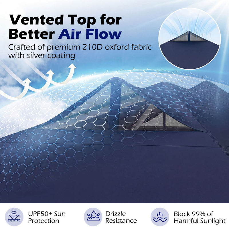 Costway - 10 x 10 Feet Outdoor Commercial Pop up Canopy Tent-Blue