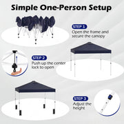 Costway - 10 x 10 Feet Outdoor Commercial Pop up Canopy Tent-Blue