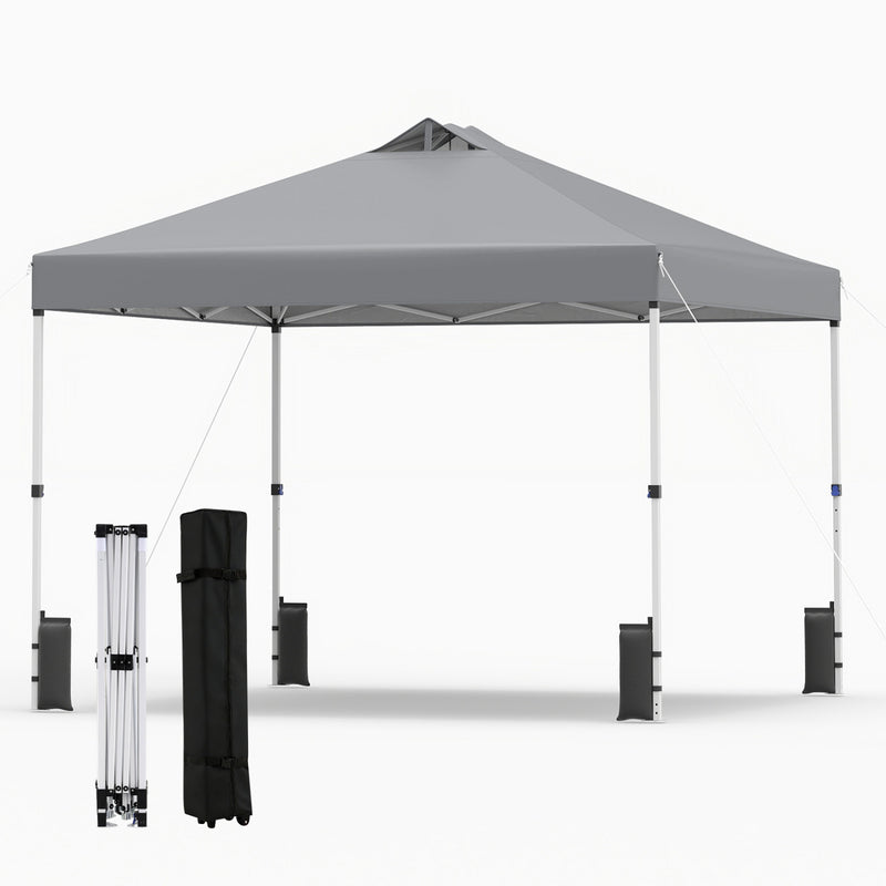 Costway - 10 x 10 Feet Outdoor Commercial Pop up Canopy Tent-Gray