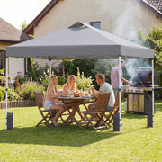 Costway - 10 x 10 Feet Outdoor Commercial Pop up Canopy Tent-Gray