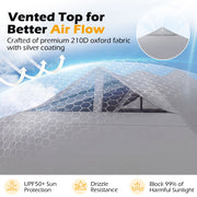 Costway - 10 x 10 Feet Outdoor Commercial Pop up Canopy Tent-Gray