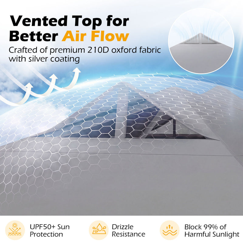 Costway - 10 x 10 Feet Outdoor Commercial Pop up Canopy Tent-Gray