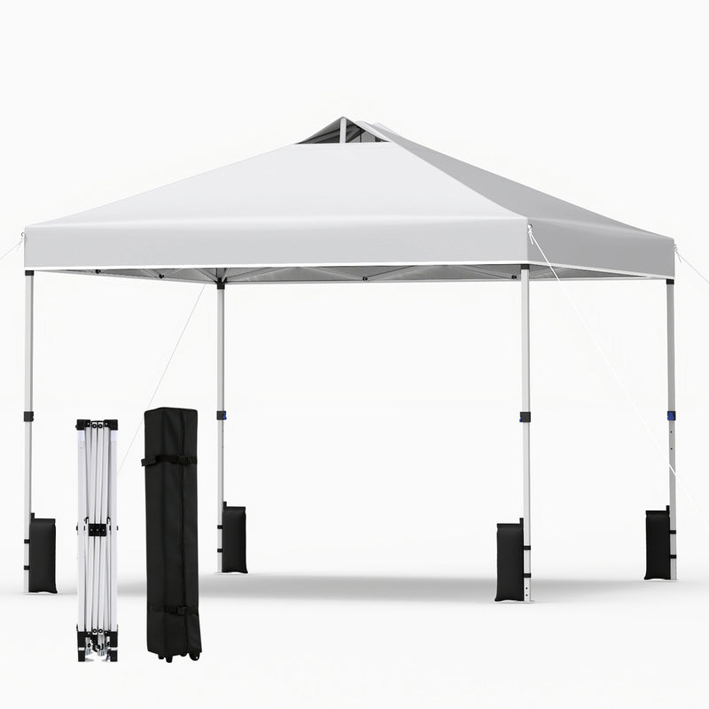 Costway - 10 x 10 Feet Outdoor Commercial Pop up Canopy Tent-White
