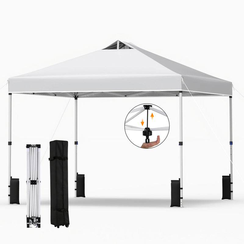 Costway - 10 x 10 Feet Outdoor Commercial Pop up Canopy Tent-White