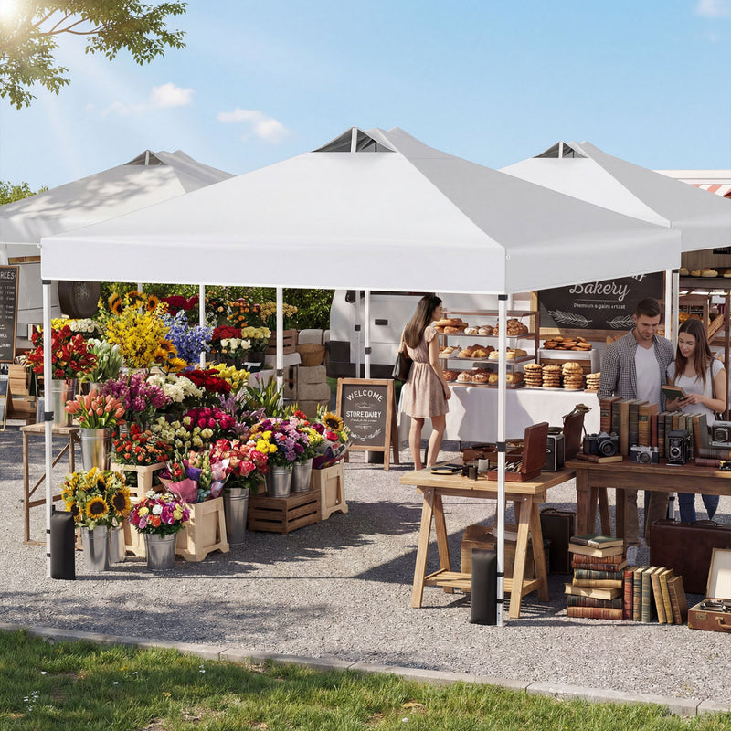 Costway - 10 x 10 Feet Outdoor Commercial Pop up Canopy Tent-White