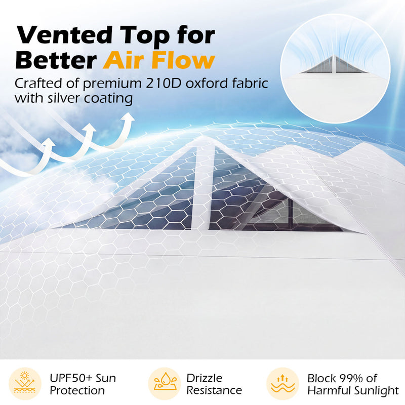 Costway - 10 x 10 Feet Outdoor Commercial Pop up Canopy Tent-White