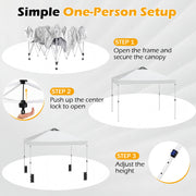 Costway - 10 x 10 Feet Outdoor Commercial Pop up Canopy Tent-White