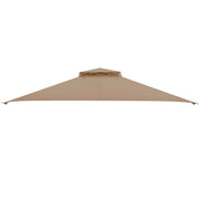 Costway - 10 x 12 Feet Gazebo Replacement Top with Air Vent and Drainage Holes-Brown