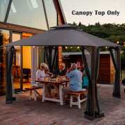 Costway - 10 x 12 Feet Gazebo Replacement Top with Air Vent and Drainage Holes-Gray