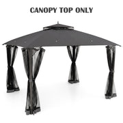 Costway - 10 x 12 Feet Gazebo Replacement Top with Air Vent and Drainage Holes-Gray