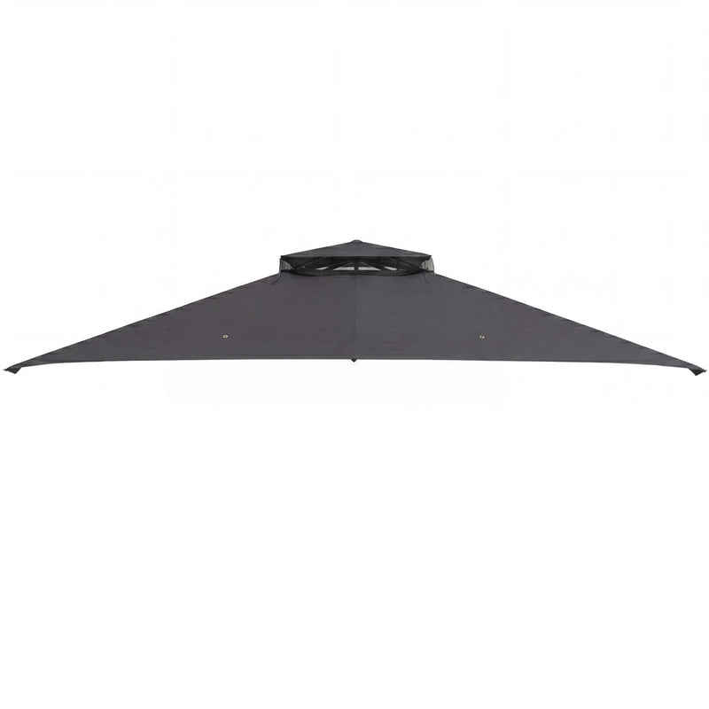 Costway - 10 x 12 Feet Gazebo Replacement Top with Air Vent and Drainage Holes-Gray