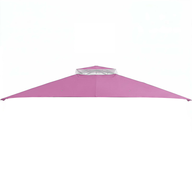 Costway - 10 x 12 Feet Gazebo Replacement Top with Air Vent and Drainage Holes-Pink