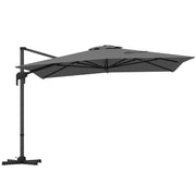 Costway - 10 x 13 FT Cantilever Patio Umbrella with 360-Degree Rotation and 5 Tilt Positions-Gray
