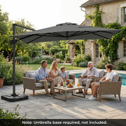 Costway - 10 x 13 FT Cantilever Patio Umbrella with 360-Degree Rotation and 5 Tilt Positions-Gray