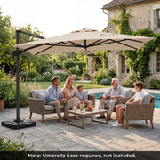 Costway - 10 x 13 FT Cantilever Patio Umbrella with 360-Degree Rotation and 5 Tilt Positions-Beige