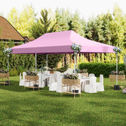 Costway - 10 x 20 Feet Pop up Canopy with 6 Sidewalls Windows and Carrying Bag-Pink