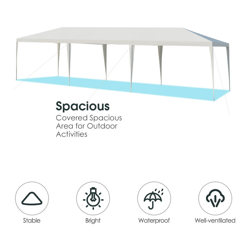 Costway - 10 x 30 Feet Gazebo Canopy Tent with Connection Stakes and Wind Ropes