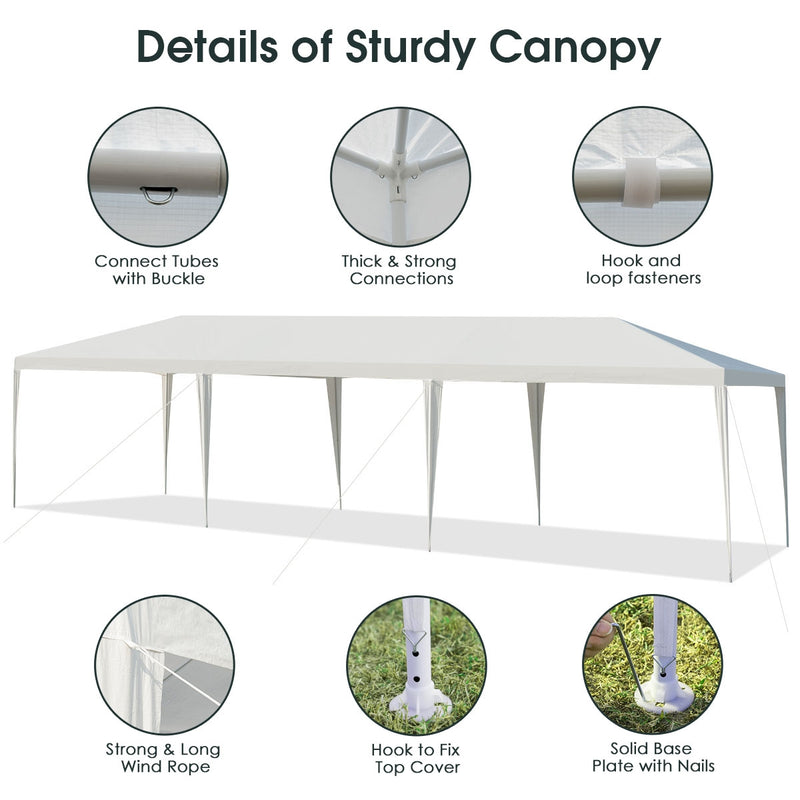 Costway - 10 x 30 Feet Gazebo Canopy Tent with Connection Stakes and Wind Ropes