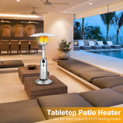 Costway - 11 000BTU Portable Tabletop Patio Stainless Steel Standing Propane Heater