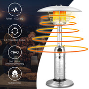 Costway - 11 000BTU Portable Tabletop Patio Stainless Steel Standing Propane Heater