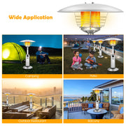 Costway - 11 000BTU Portable Tabletop Patio Stainless Steel Standing Propane Heater