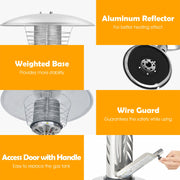 Costway - 11 000BTU Portable Tabletop Patio Stainless Steel Standing Propane Heater