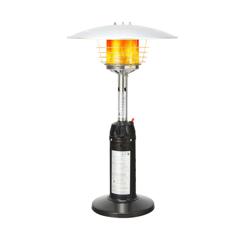 Costway - 11 000 BTU Portable Tabletop Propane Patio Standing Heater-Black