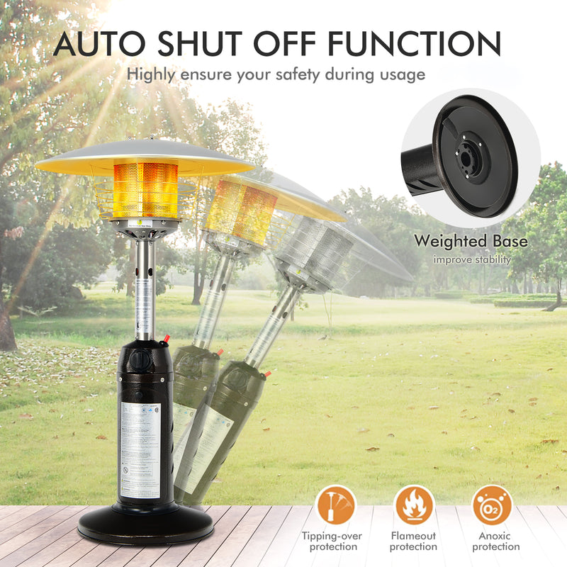 Costway - 11 000 BTU Portable Tabletop Propane Patio Standing Heater-Black