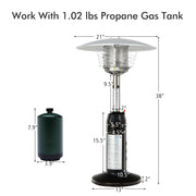 Costway - 11 000 BTU Portable Tabletop Propane Patio Standing Heater-Black