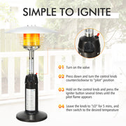 Costway - 11 000 BTU Portable Tabletop Propane Patio Standing Heater-Black
