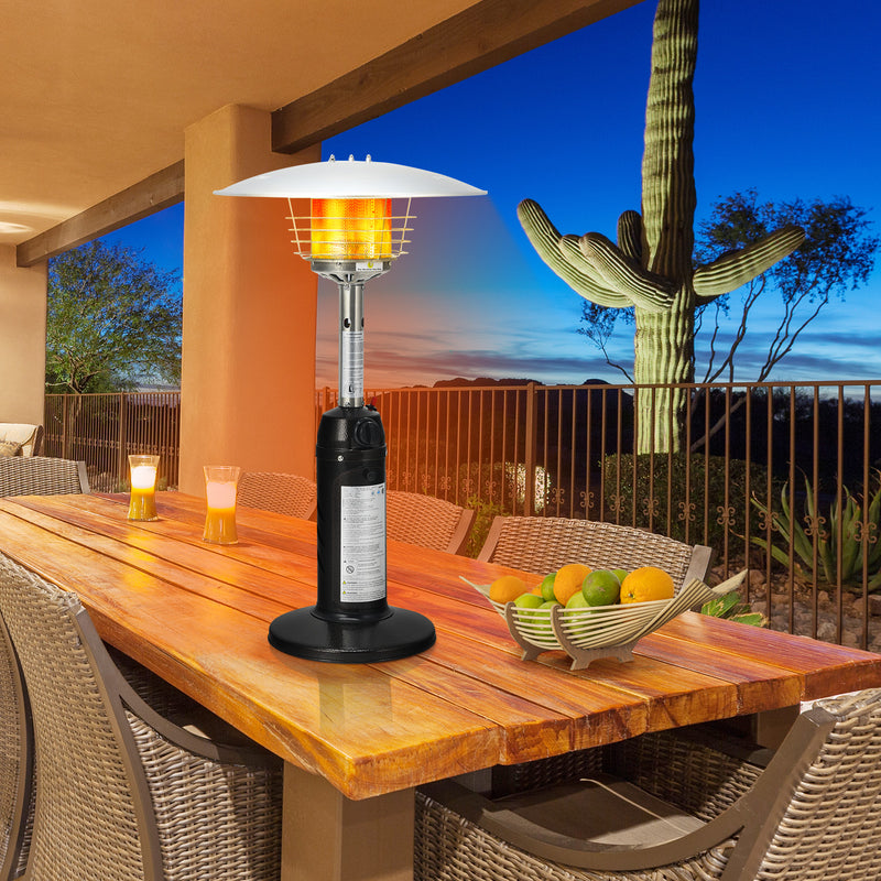 Costway - 11 000 BTU Portable Tabletop Propane Patio Standing Heater-Black