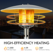 Costway - 11 000 BTU Portable Tabletop Propane Patio Standing Heater-Black