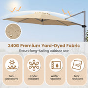 Costway - 11 Feet Patio Offset Cantilever Umbrella 360° Rotation Aluminum Tilt-Beige