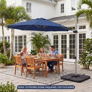 Costway - 11 Feet Patio Offset Cantilever Umbrella 360° Rotation Aluminum Tilt-Navy