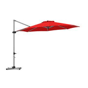Costway - 11 Feet Patio Offset Cantilever Umbrella 360° Rotation Aluminum Tilt-Red