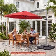 Costway - 11 Feet Patio Offset Cantilever Umbrella 360° Rotation Aluminum Tilt-Red