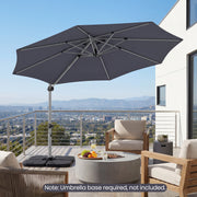 Costway - 11 Feet Patio Offset Cantilever Umbrella 360° Rotation Aluminum Tilt-Gray