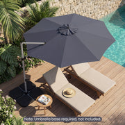 Costway - 11 Feet Patio Offset Cantilever Umbrella 360° Rotation Aluminum Tilt-Gray