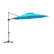 Costway - 11 Feet Patio Offset Cantilever Umbrella 360° Rotation Aluminum Tilt-Blue