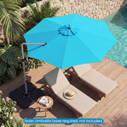 Costway - 11 Feet Patio Offset Cantilever Umbrella 360° Rotation Aluminum Tilt-Blue