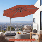 Costway - 11 Feet Patio Offset Cantilever Umbrella 360° Rotation Aluminum Tilt-Brick Red