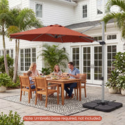 Costway - 11 Feet Patio Offset Cantilever Umbrella 360° Rotation Aluminum Tilt-Brick Red