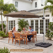 Costway - 11 Feet Patio Offset Cantilever Umbrella 360° Rotation Aluminum Tilt-Tan