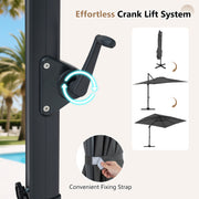 Costway - 11 x 9 FT Cantilever Patio Umbrella with 360° Rotation and Easy Tilt Adjustment-Gray