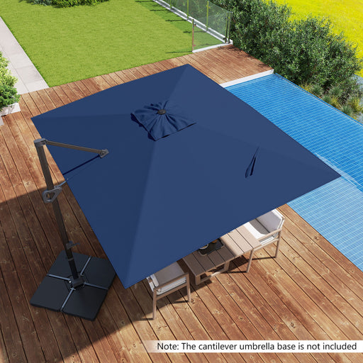 Costway - 11 x 9 FT Cantilever Patio Umbrella with 360° Rotation and Easy Tilt Adjustment-Navy