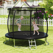 Costway - 12FT Outdoor Trampoline Heavy-Duty Recreational Trampoline with Safety Enclosure Net-Black