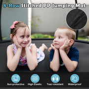 Costway - 12FT Outdoor Trampoline Heavy-Duty Recreational Trampoline with Safety Enclosure Net-Black
